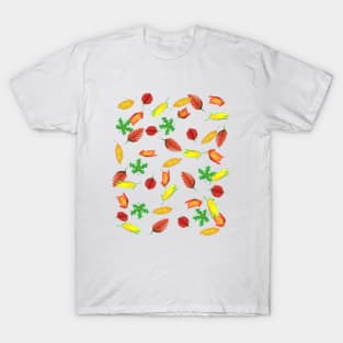 Loose Fall Leaves (White Background) T-Shirt